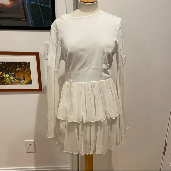belted button down long sleeve shirt dress Puff Sleeve Button Down Belted Denim Midi Dress Blue / S